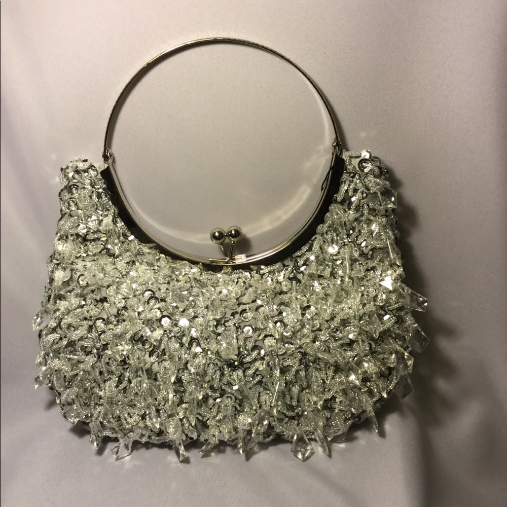 Silver Sequins Clutch